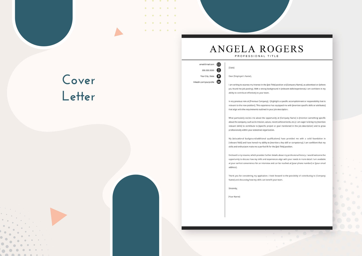 Minimalist Executive Resume Template - ATS Friendly, MS Word