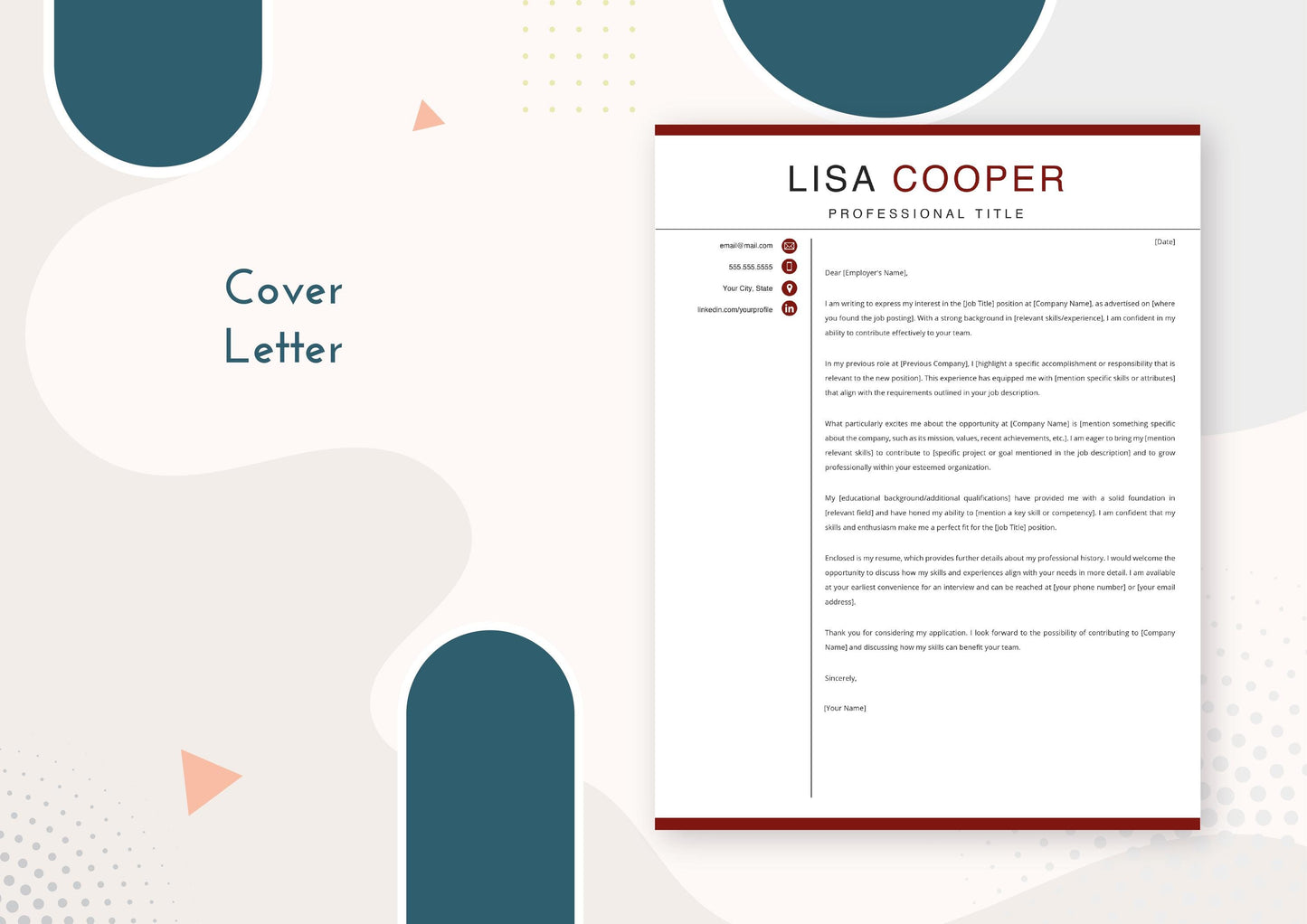 Marketing Resume Template - ATS Friendly, MS Word