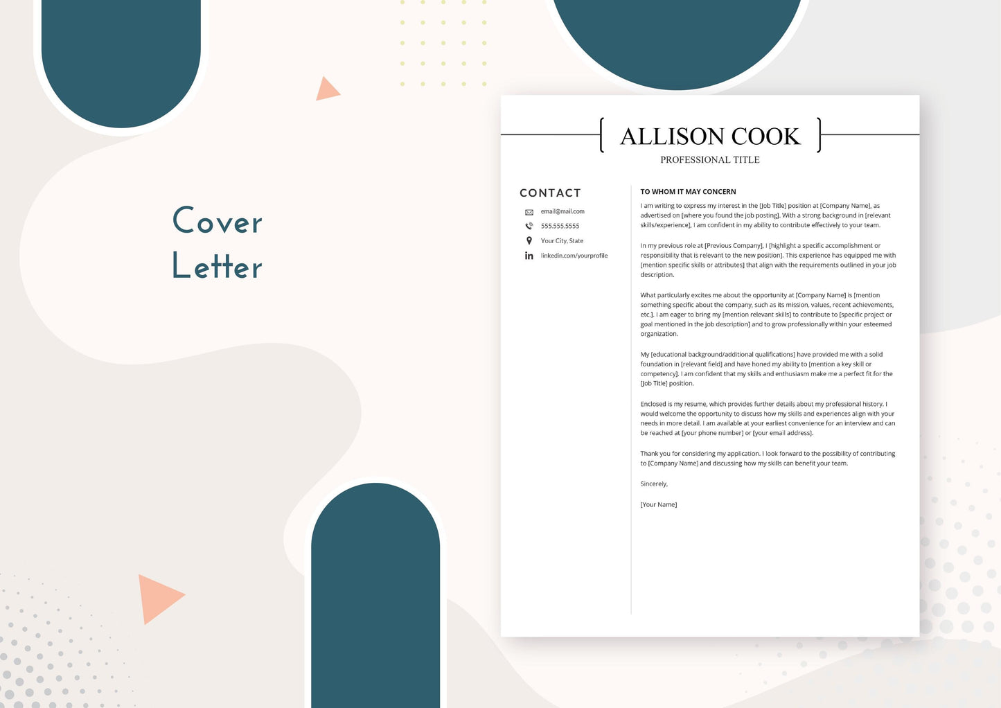Creative Professional Resume Template - ATS Friendly, MS Word